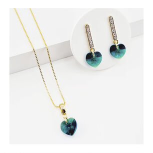 Conjunto Romance Gold Cristales Genuinos Emerald Shimmer