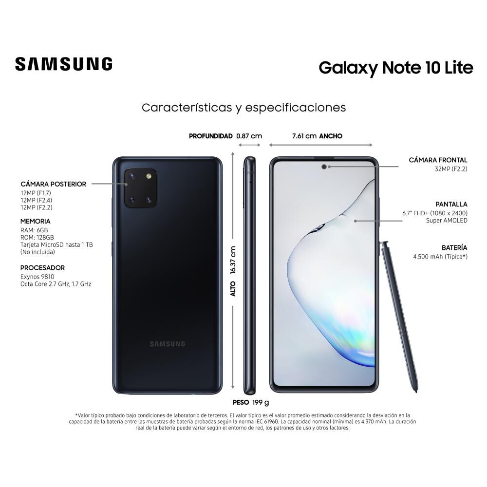 Smartphone Samsung Galaxy Note 10 Lite / 128 Gb / Liberado image number 6.0