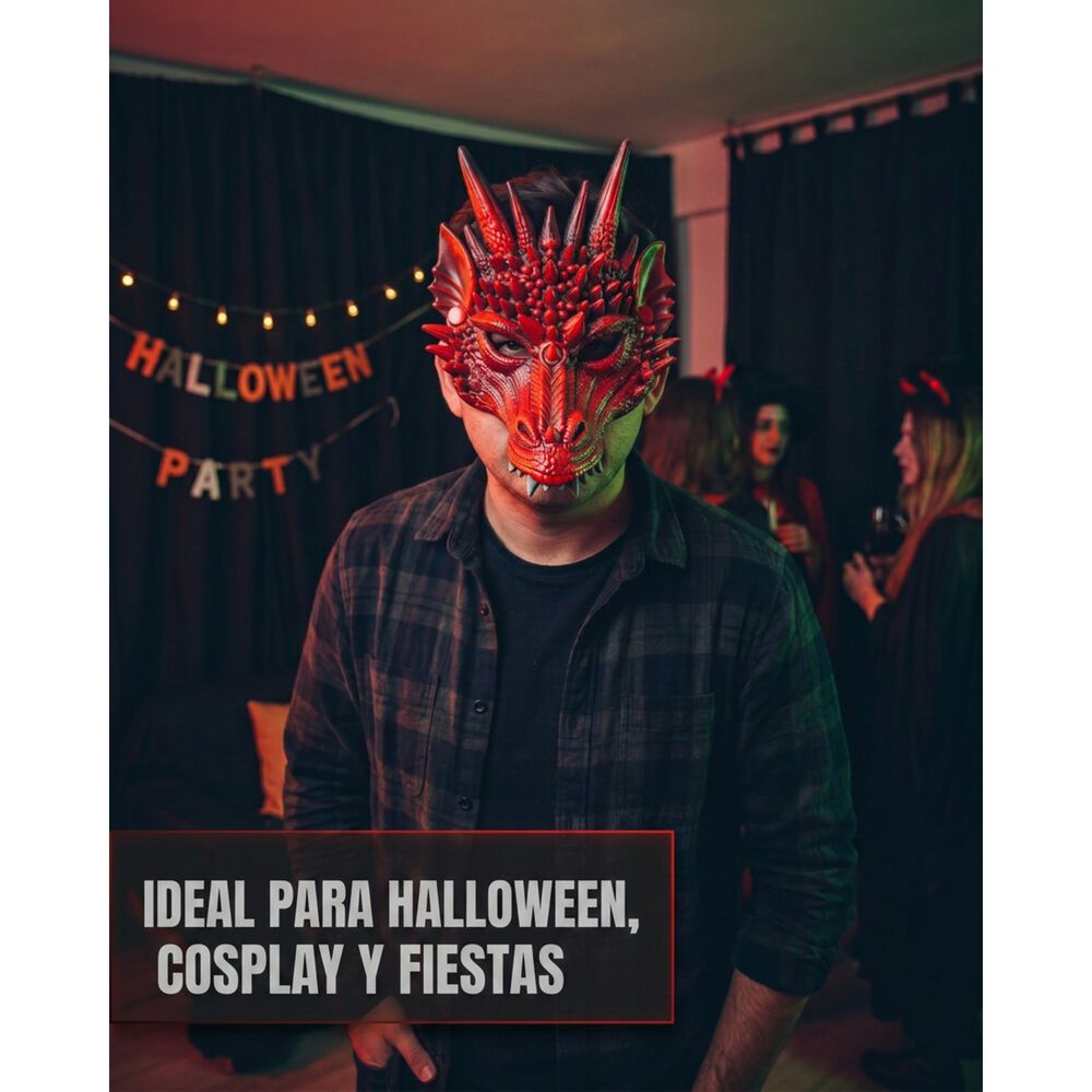 M&aacute;scara De Drag&oacute;n 3d Suave C&oacute;moda Cosplay Halloween Fiesta image number 13.0