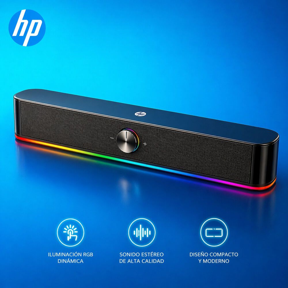 Soundbar Hp Multimedia Stereo Con Luces Rgb 6 Watts Dhe-6003 image number 6.0