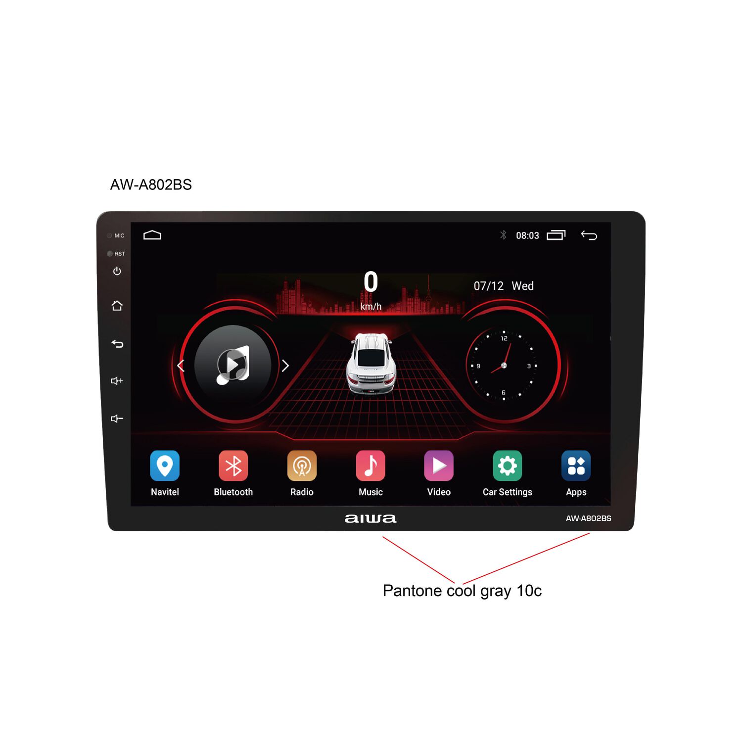 Radio Auto 2 Din Android Touch Hd De 9 Aw-a802bs image number 0.0