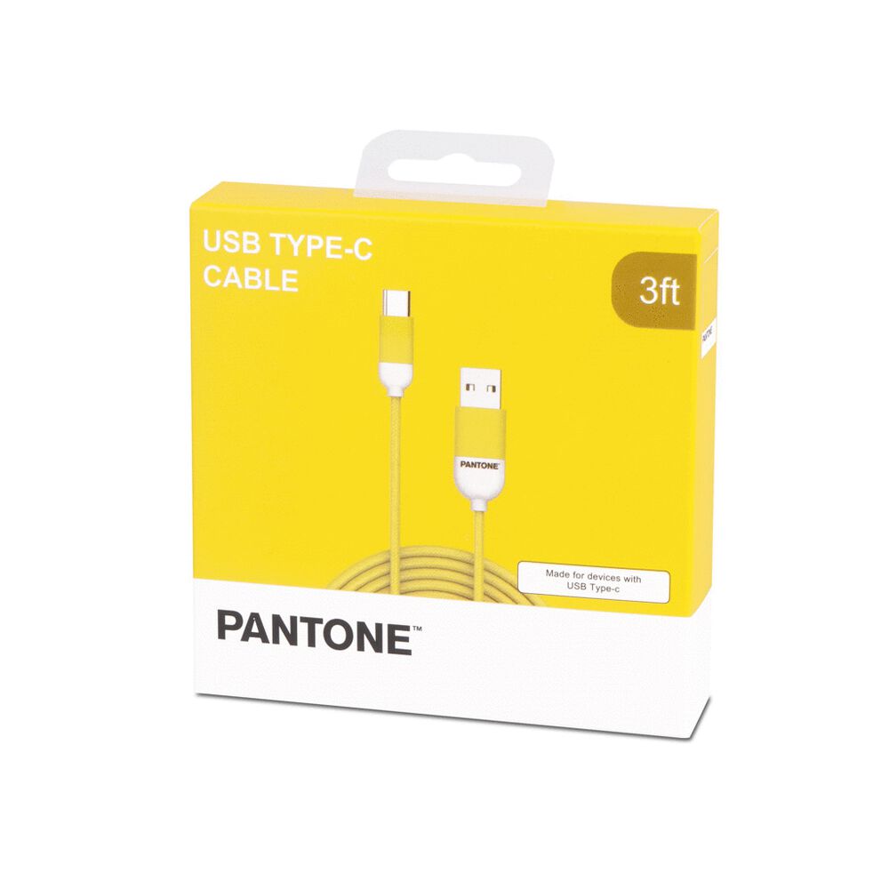 Cable De Datos Type-c Reforzado Pantone Android Auto Yellow image number 0.0