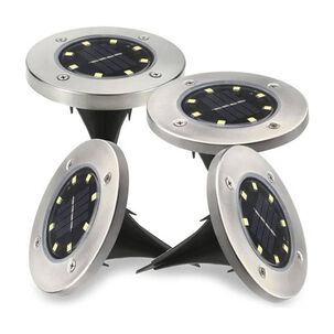 Set 4 Focos Led Carga Solar Para Jard&iacute;n Con Estaca