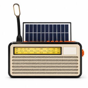 Radio Retro Solar Bluetooth Fm Am Sw Usb Tipo C 10w - Ps