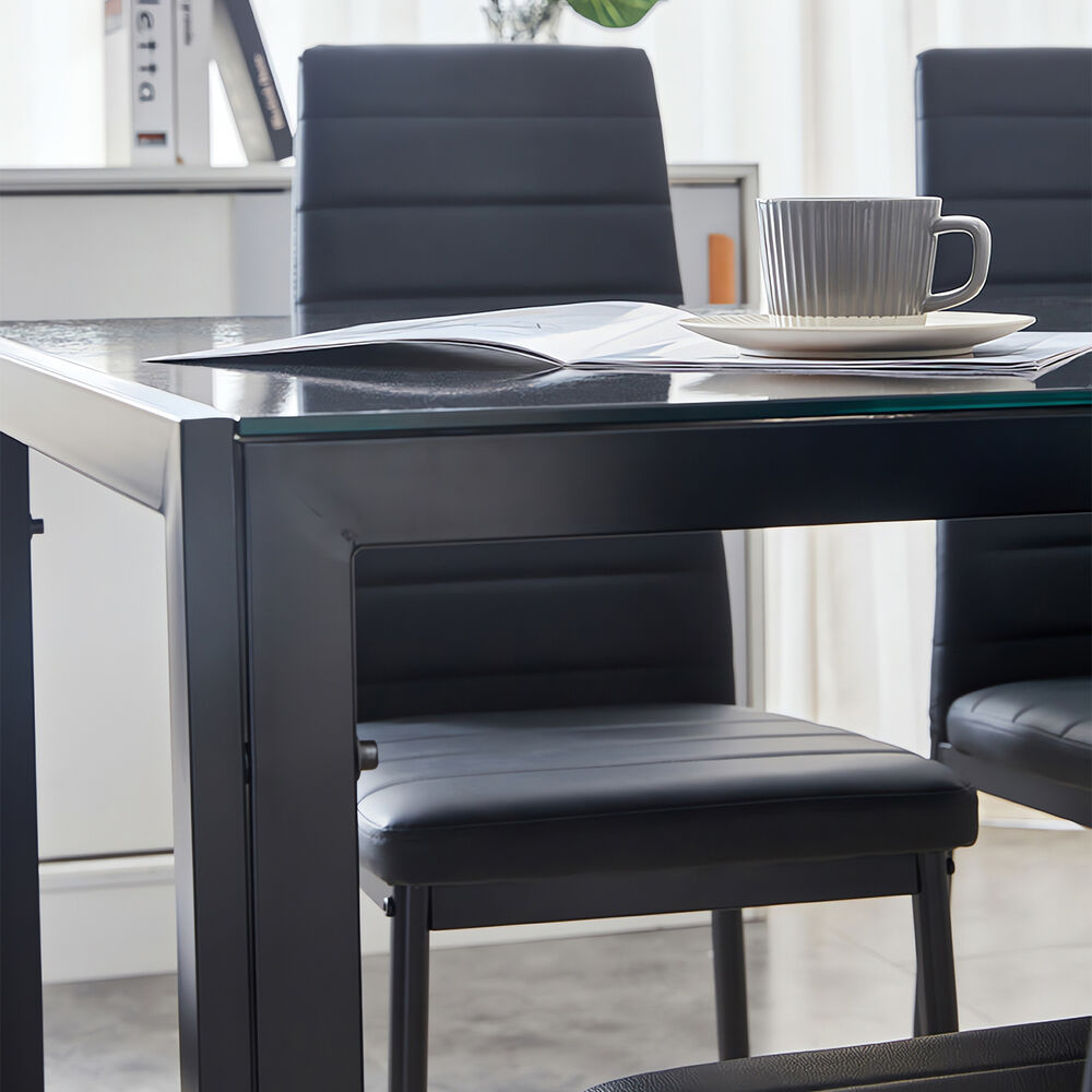 Mesa De Comedor Vidrio Negro 150x80x75cm image number 1.0