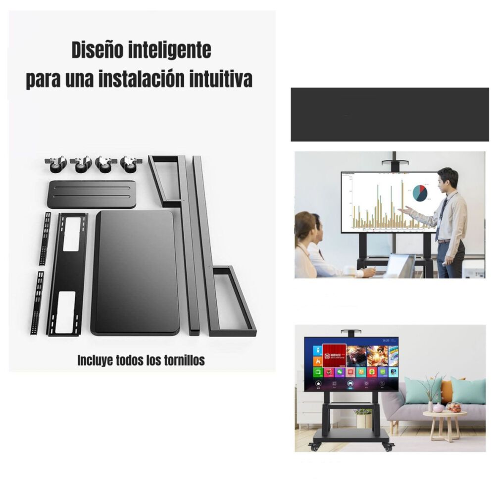 Soporte Tv Rack Pedestal 32”-75” Con Ruedas By Lubabycas image number 7.0