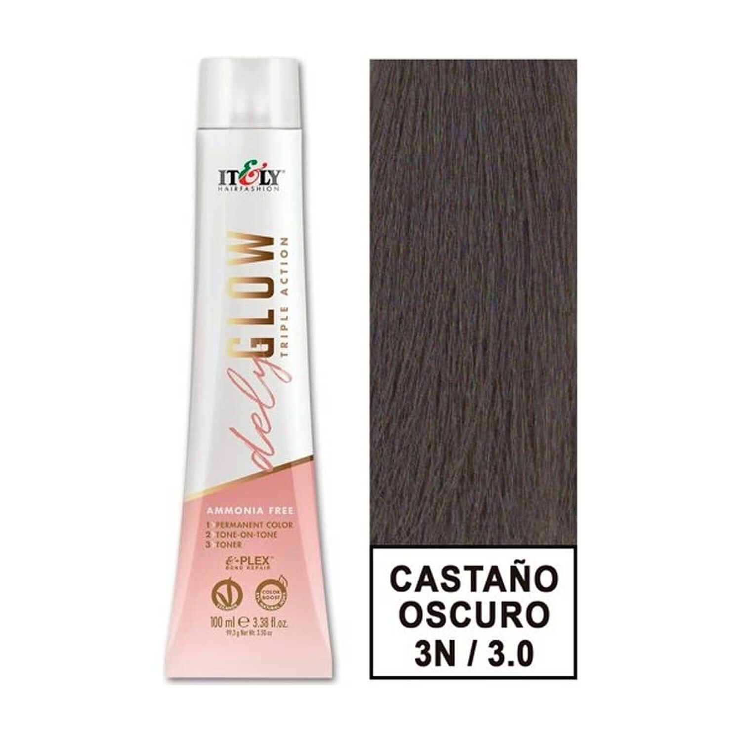Tintura Per S/amoni Itely Delyglow 3n Casta&ntilde;o Oscuro 100ml 3.0 image number 0.0