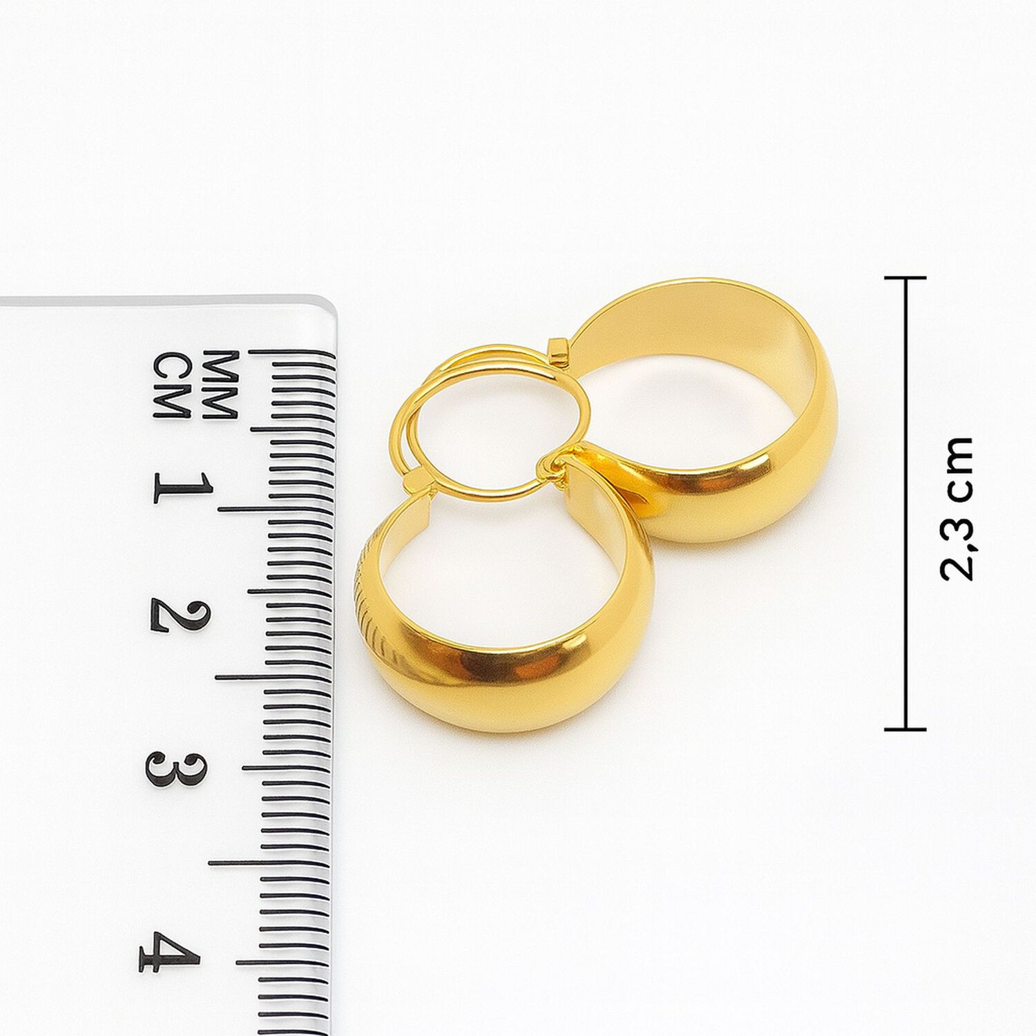 Aros Argolla Bote 2,3cm Largo N3 Oro 18k 2.40gr Mujer Regalo Dorado image number 5.0