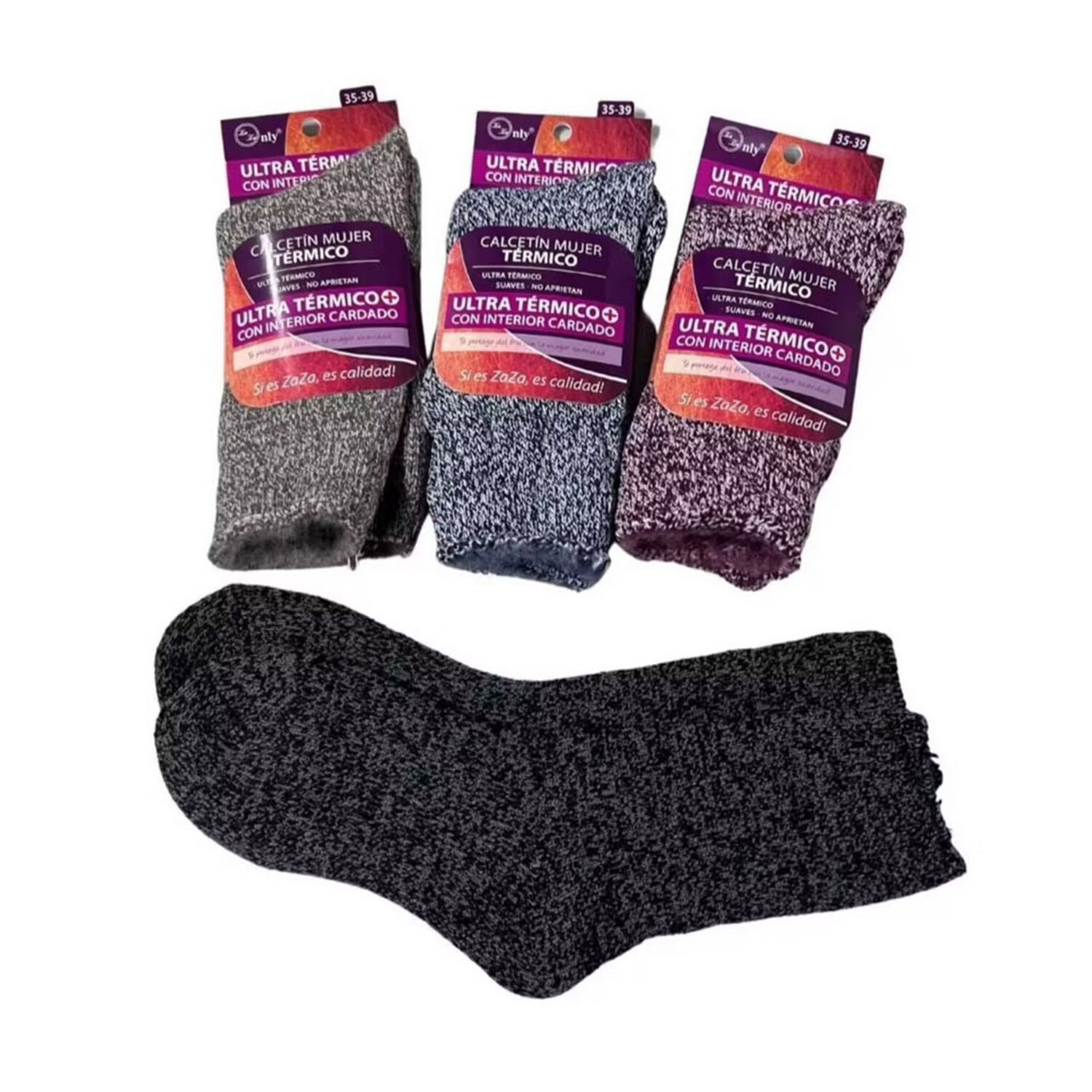 Pack 3 Pares Calcetines Ultra T&eacute;rmicos Mujer image number 0.0