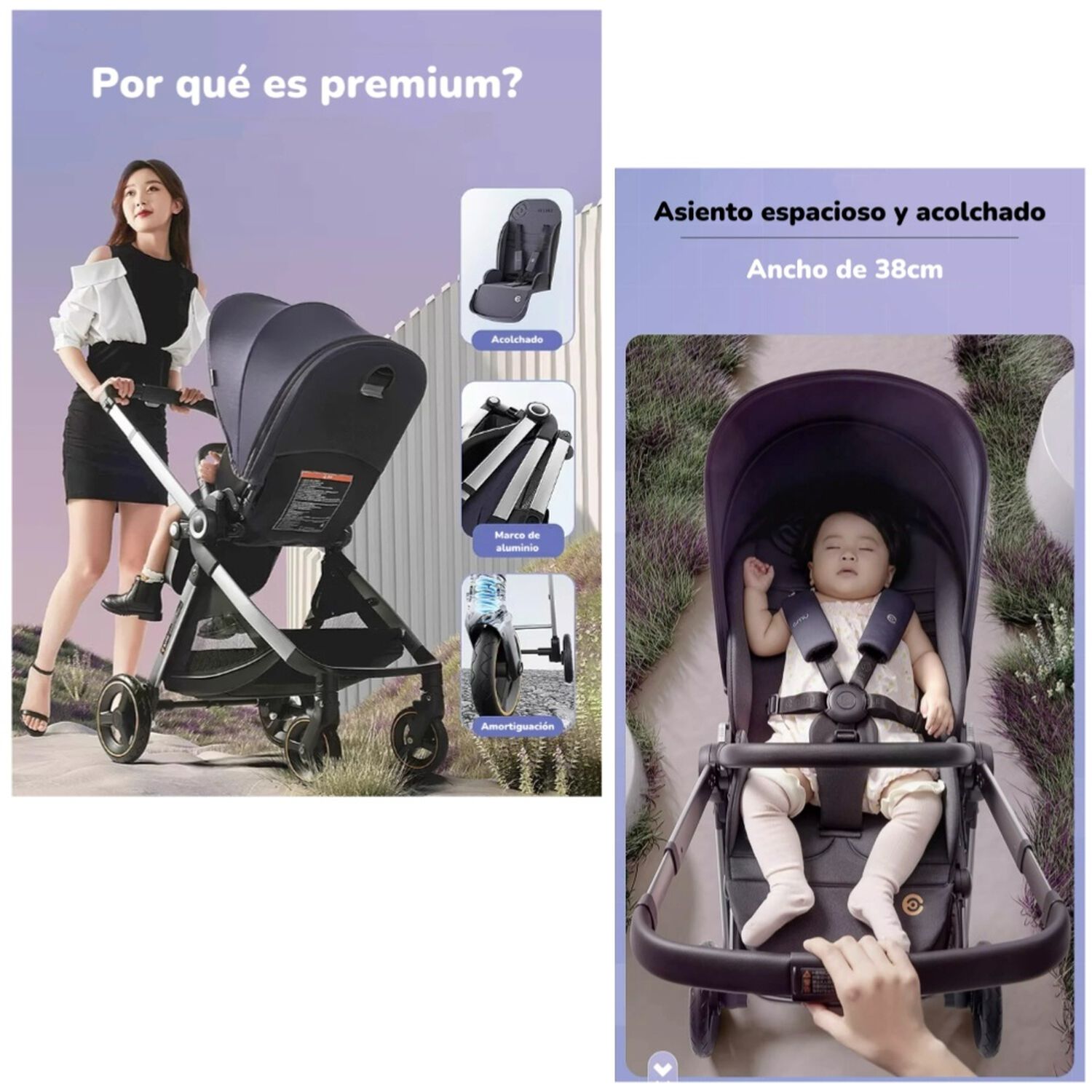 Coche De Paseo De Aluminio 2 Modos Emu Azul Lubabycas image number 4.0