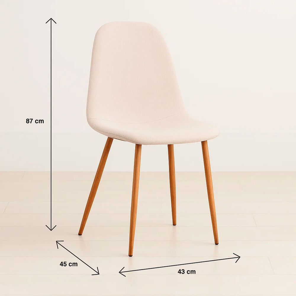 Pack De 4 Sillas Spoon Terciopelo - Crema image number 3.0