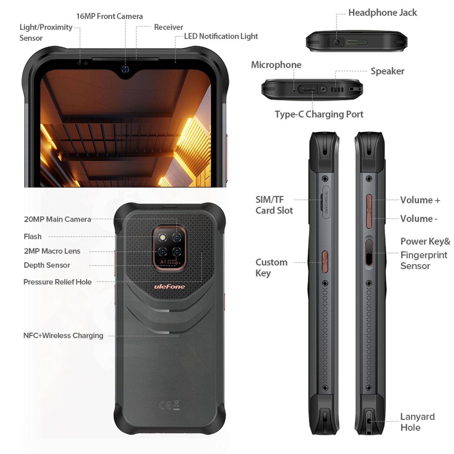Celular Rugged Ulefone Power Armor 14 Resistente A Golpes, Polvo, Humedad Y Agua / Bater&iacute;a 10.000mah image number 8.0