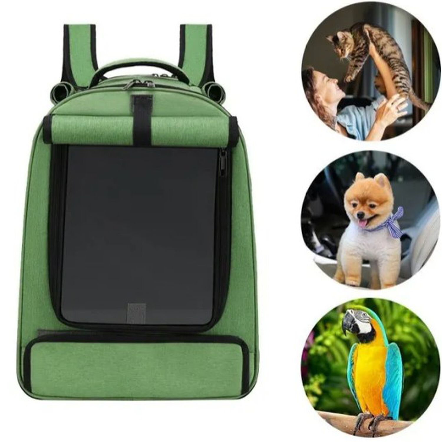 Mochila Bolso Transportes Malla Mascotas Perros Gatos Xl Gris image number 3.0