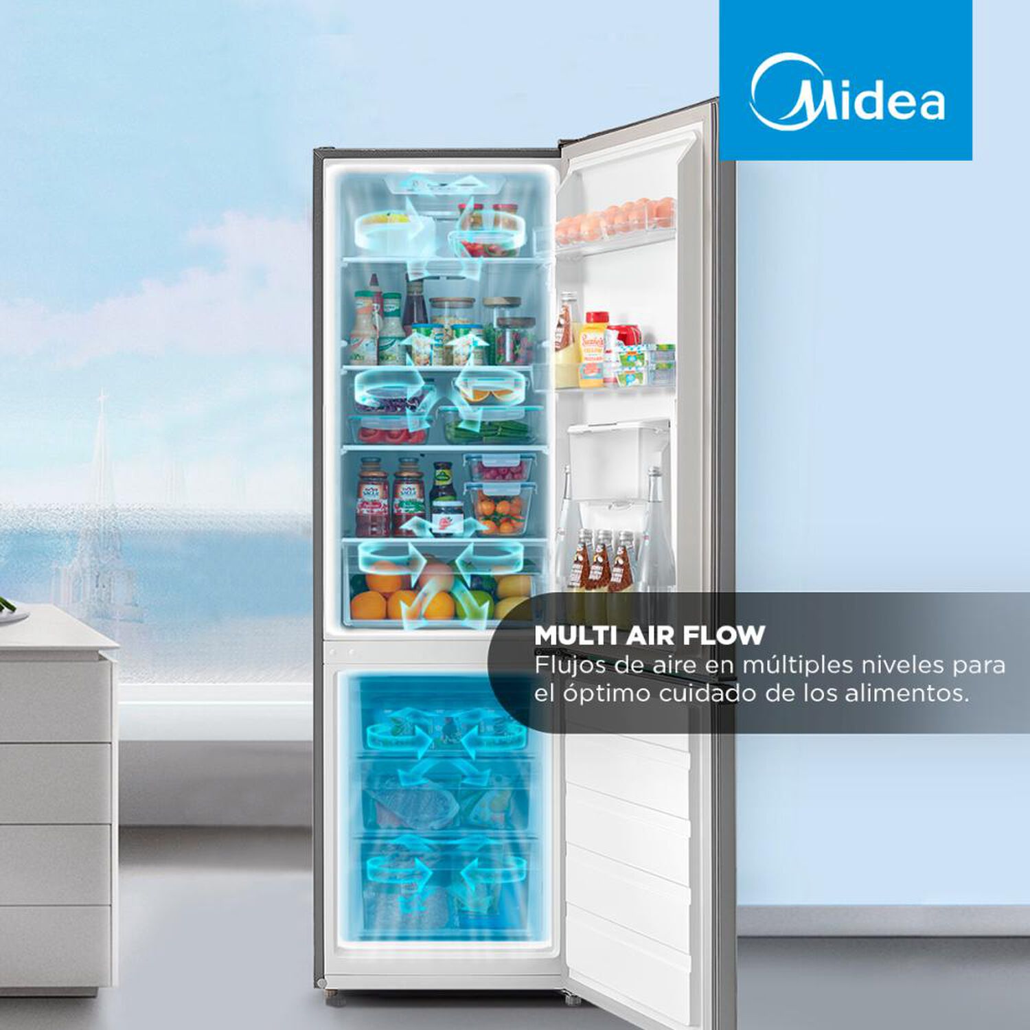 Refrigerador Bottom Freezer Midea MDRB380FGE50 / No Frost / 270 Litros / E image number 4.0