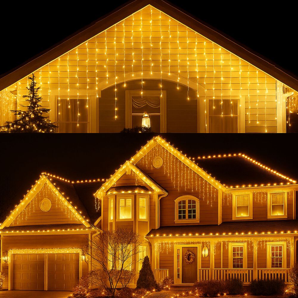 Set 3 Luces Navidad Solar Cascada Calidas 360 Led 8m Hogar image number 2.0
