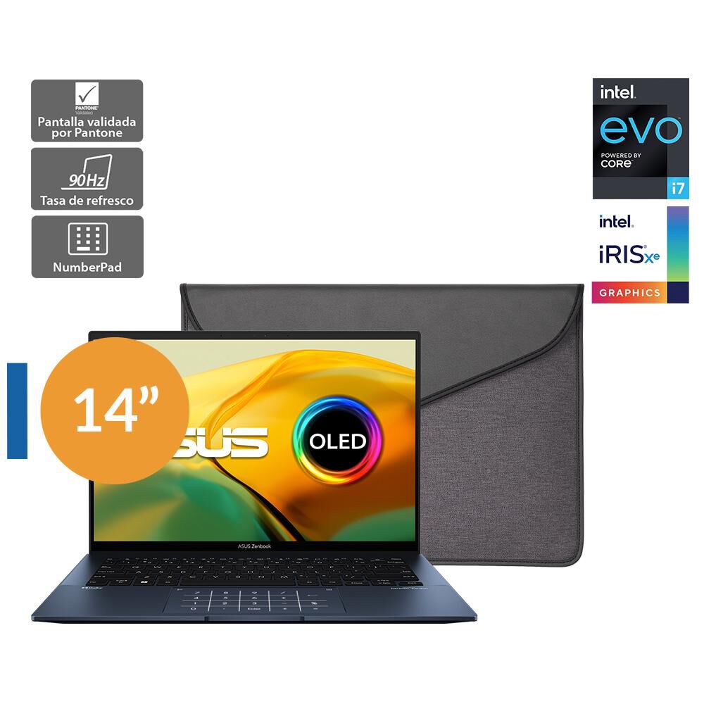 Notebook 14" Asus Zenbook 14 Oled UX3402 / Intel Core I7 / 16 GB RAM / 512 GB SSD image number 0.0