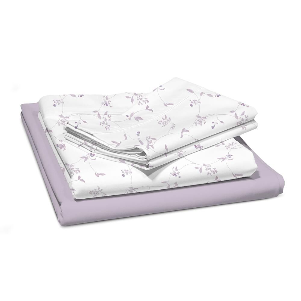 Sabana Andes 180 Hilos Estampada Enredadera Lila 2 Plazas image number 2.0