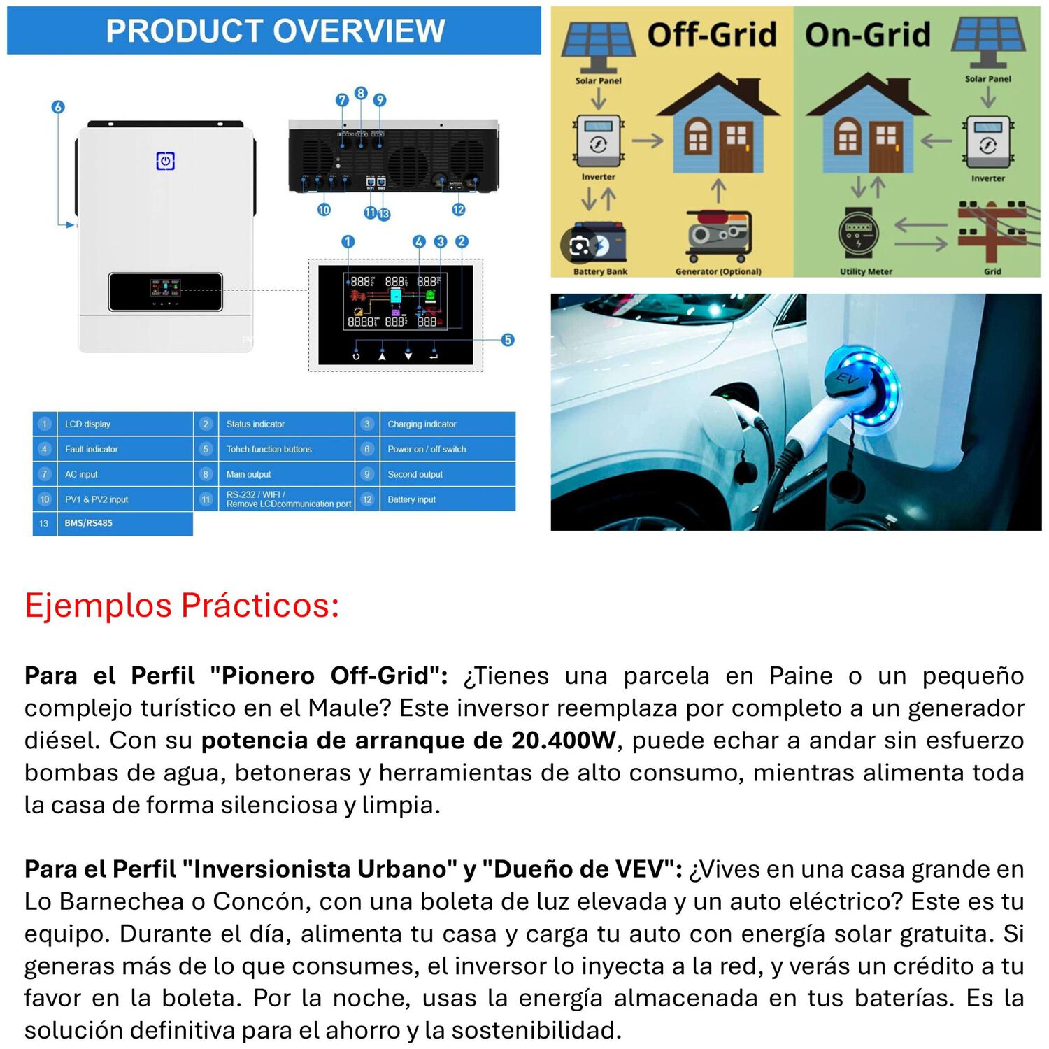 Inversor Solar Con Wifi H&iacute;brido De 10200w Con Potencia M&aacute;xima 20400w image number 2.0