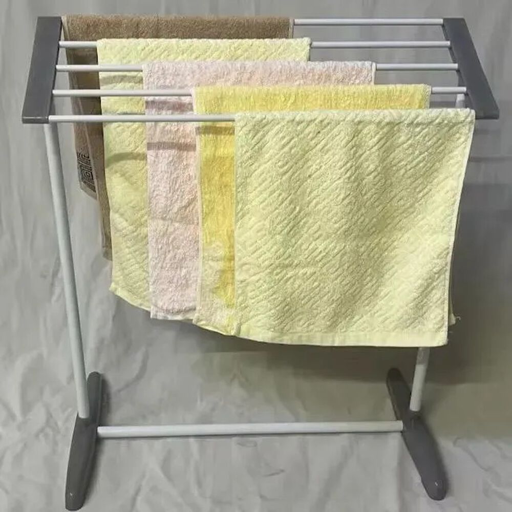 Tendedero Ropa Y Toalla Colgador De Pie Para Baño Balcón Plateado image number 2.0