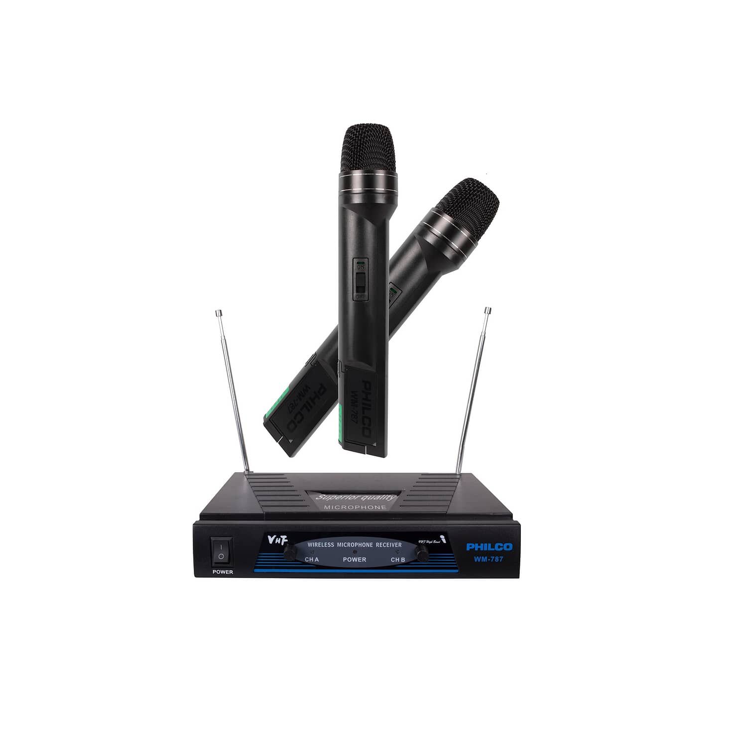 Pack De 2 Micr&oacute;fonos Inal&aacute;mbricos Vhf Pro Wm-787 Audio Hd image number 6.0