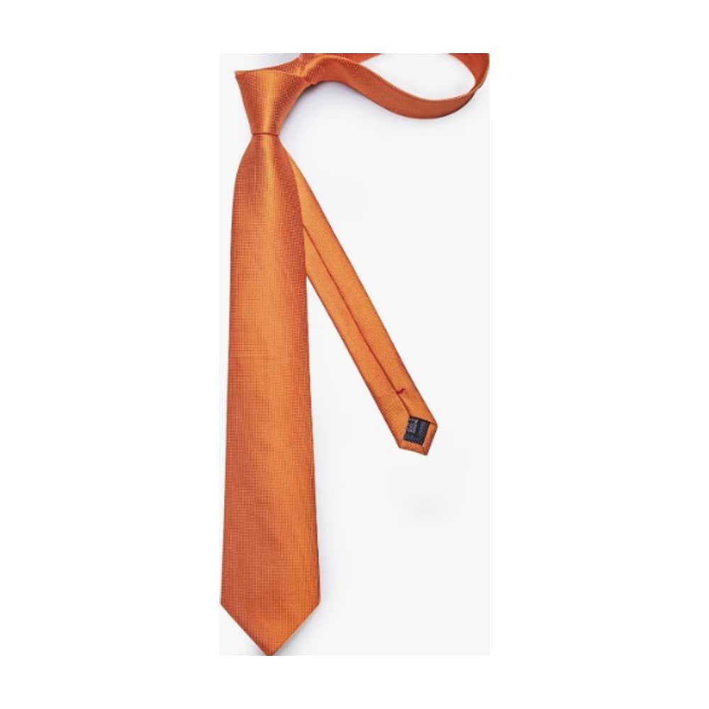 Corbatas Seda Hombres, Pa&ntilde;o Y Colleras Naranja image number 2.0