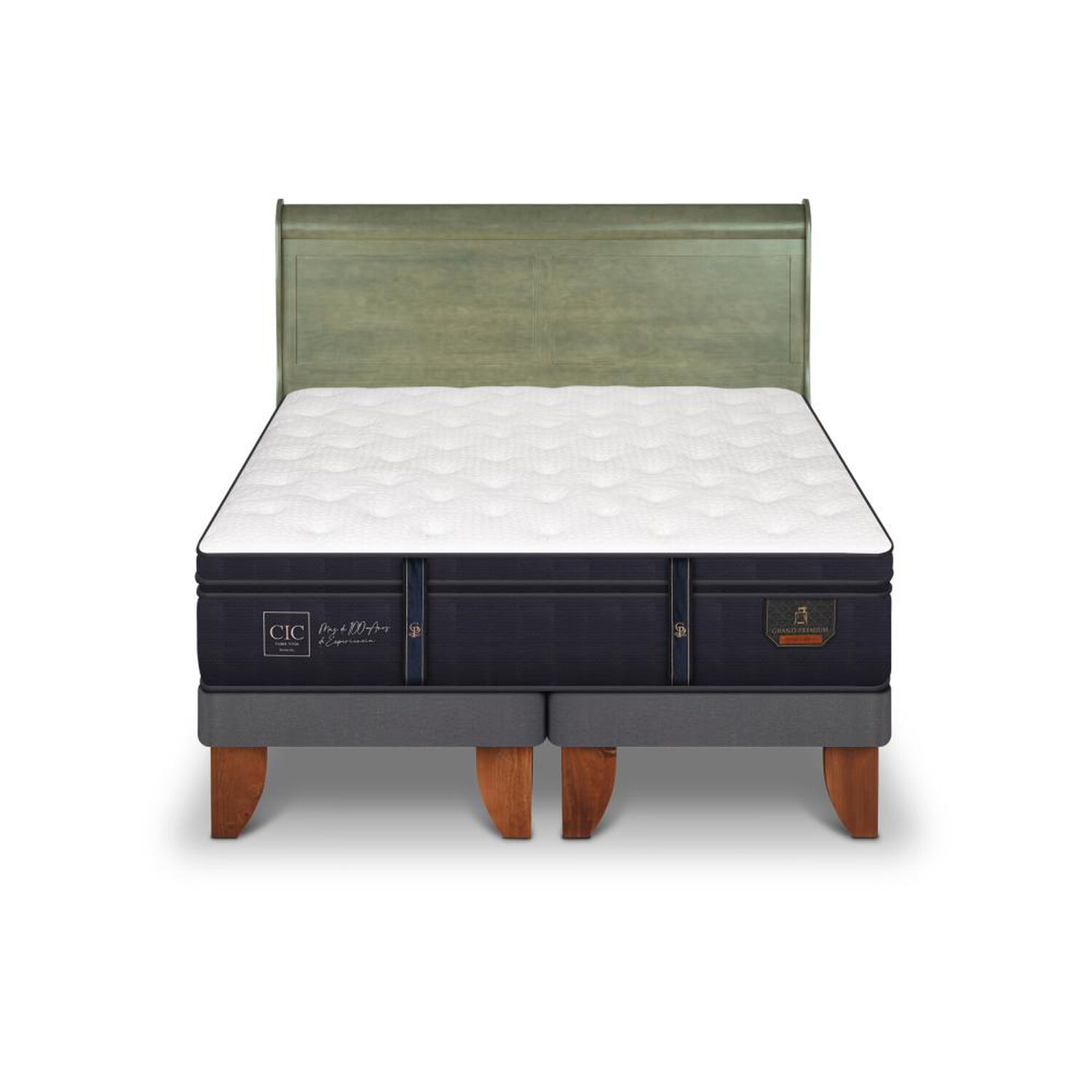 Cama Europea Cic Linea Premium / 2 Plazas / Base Dividida + Respaldo image number 0.0