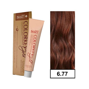Colorkey Gold - Tintura Permanente Efecto 3d Pigment Silkey 60gr + Oxidante - 6.77 Rubio Oscuro Marr&oacute;n Profundo