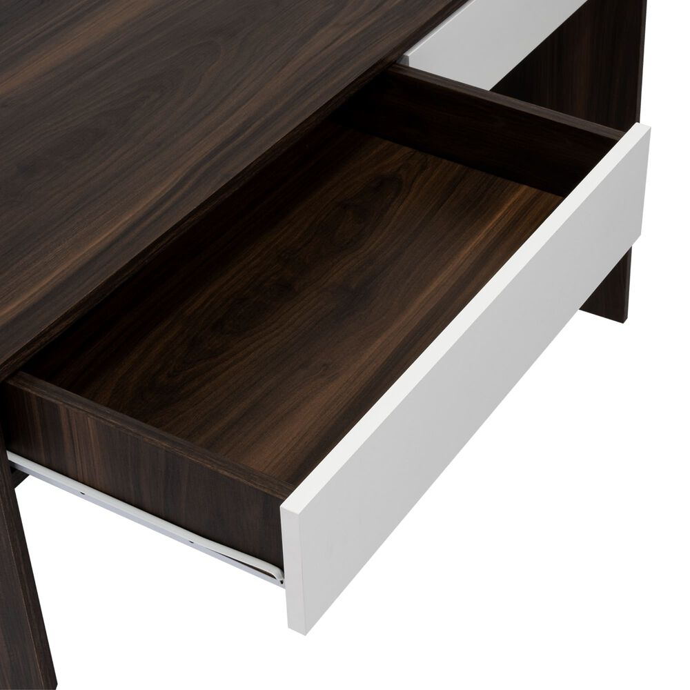 Escritorio 2 Cajones Fm-036o Caf&eacute; Oscuro Y Blanco image number 6.0
