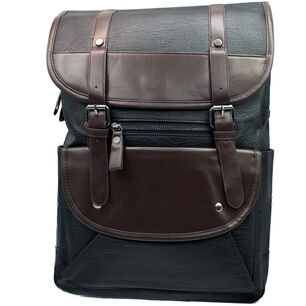 Mochila Vintage Unisex Tipo Cuero Negra - Ps