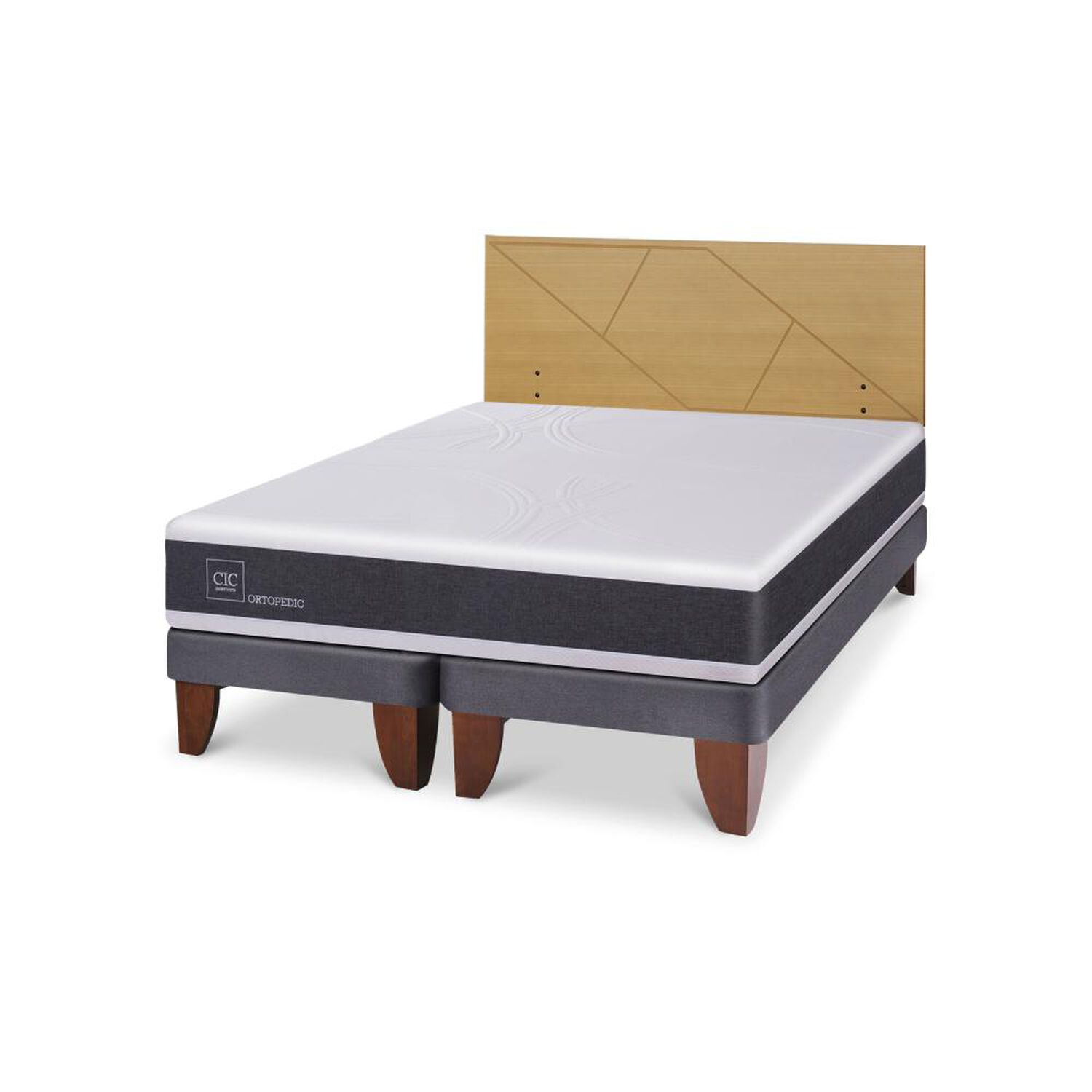 Cama Europea Cic Ortopedic / 2 Plazas / Base Dividida + Respaldo image number 2.0