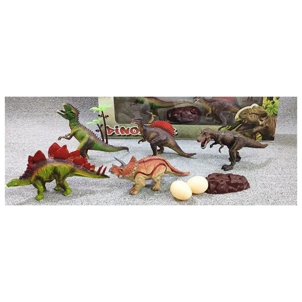 Juguete Con Se 9 Figuras De Dinosaurios Huevos Y Palmera image number 1.0