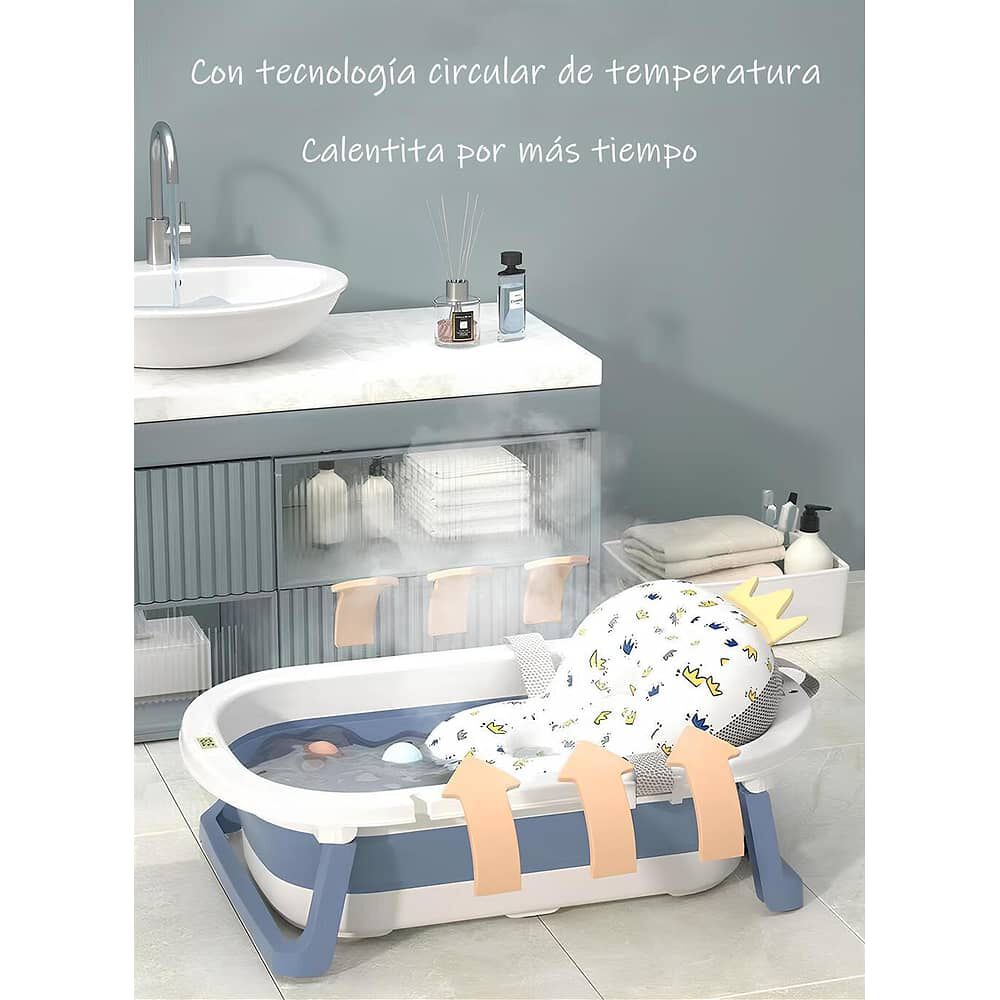 Ba&ntilde;era Plegable Con Term&oacute;metro Cojin Y M&aacute;s Accesorios Rosada image number 2.0