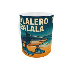 Taza Tibur&oacute;n Caminando Tralalero Tralala Dise&ntilde;o &Uacute;nico 325 Ml