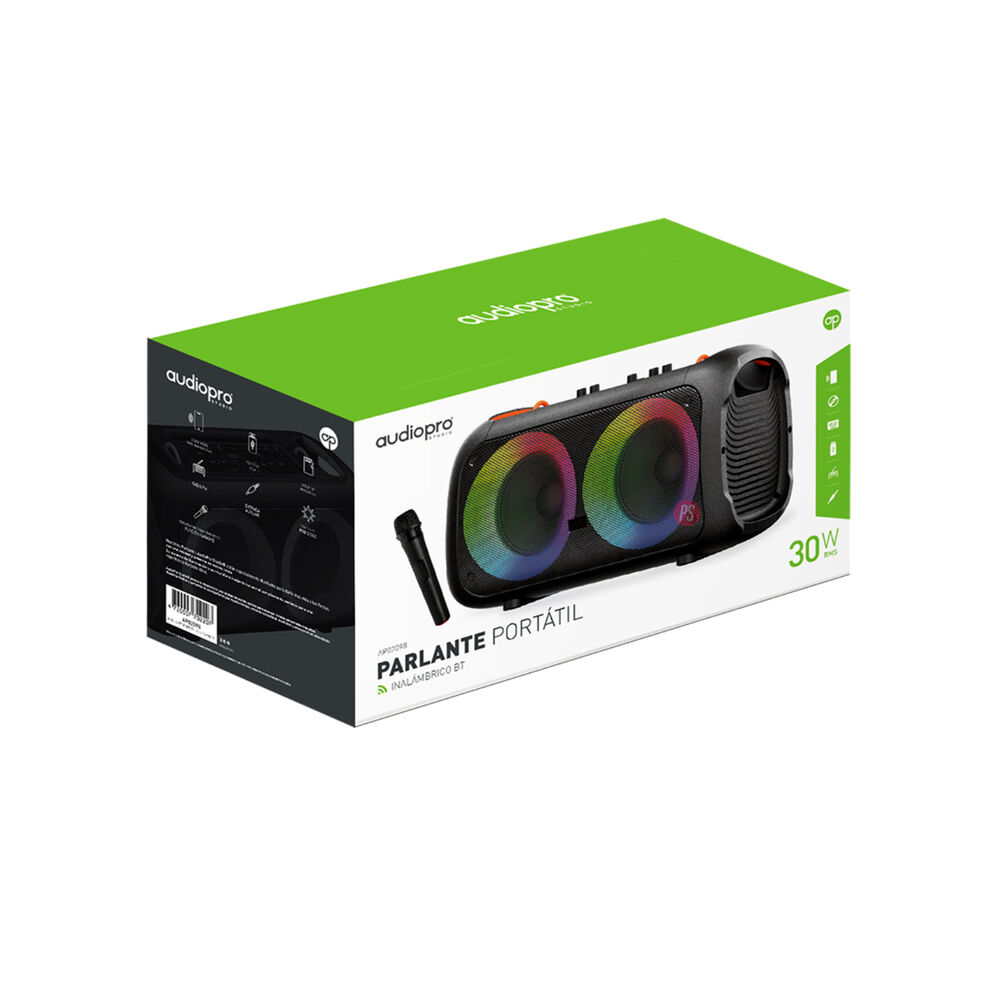Parlante Karaoke Bluetooth Con Control Bajos Rgb - Ps image number 1.0