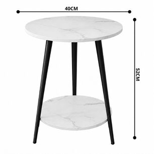 Mesa De Centro Redonda 40x40x52cm Decoraci&oacute;n Minimalista
