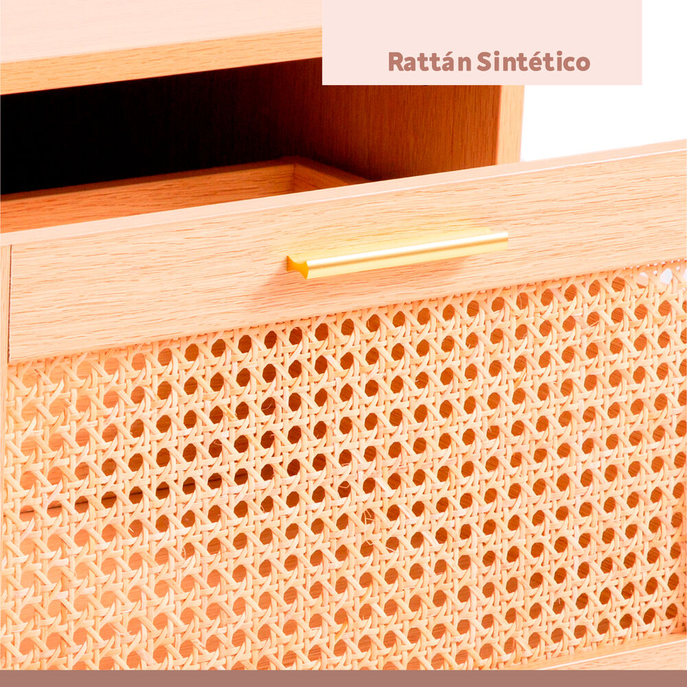 Mesa De Centro Con Rattan Y Madera Mdf image number 6.0