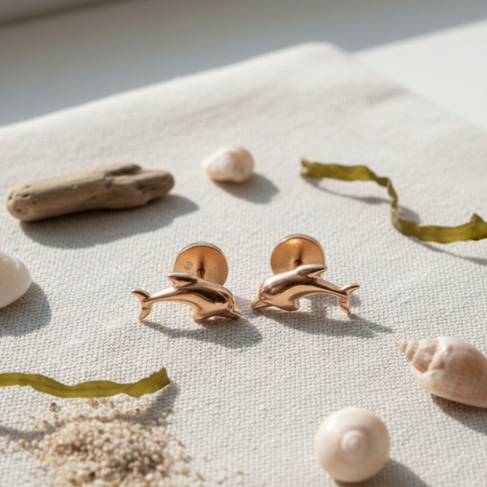 Aros Delfin Abridores 4x9 Mm Oro 14k Nacional image number 3.0