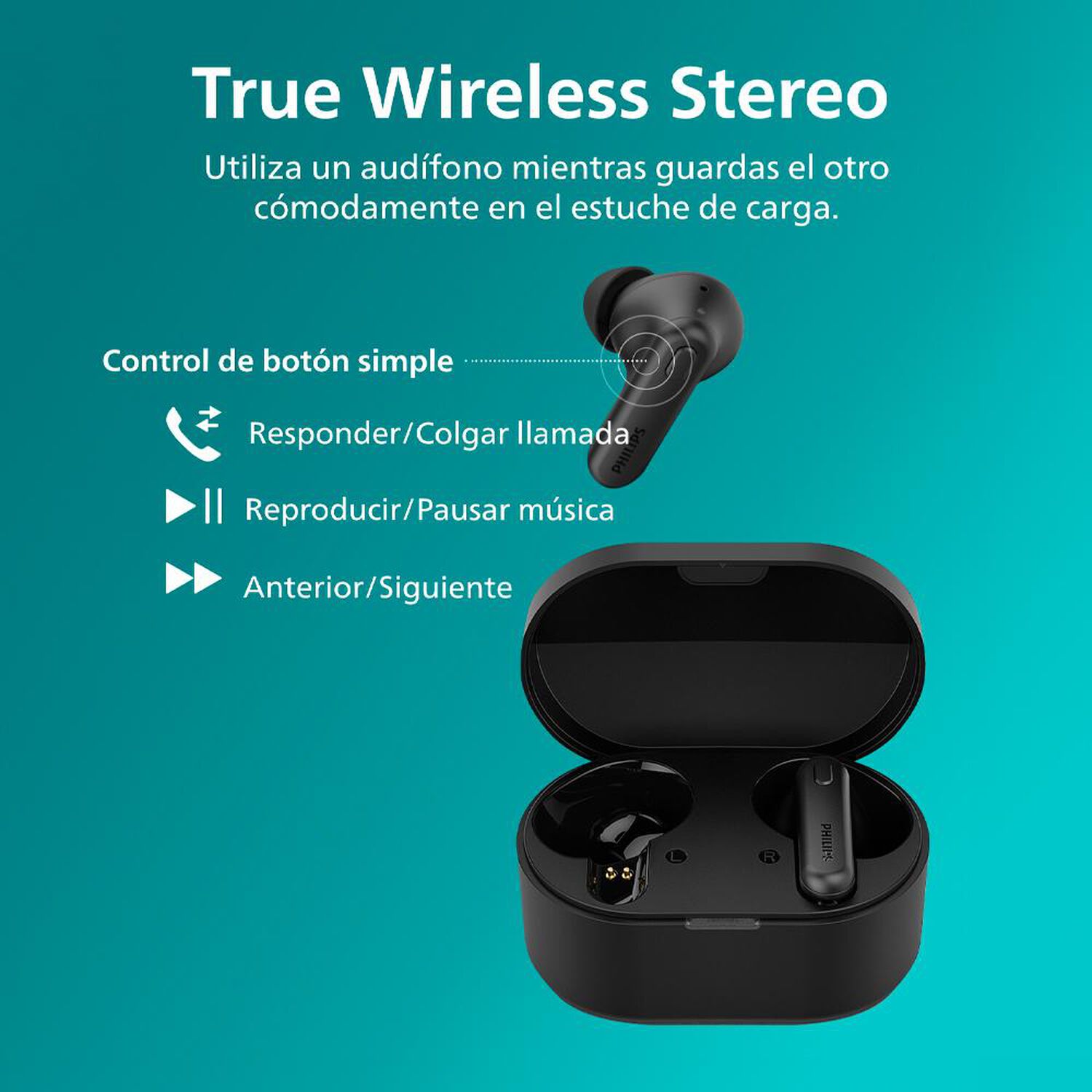 Aud&iacute;fonos Bluetooth Philips TAT1108BK image number 6.0
