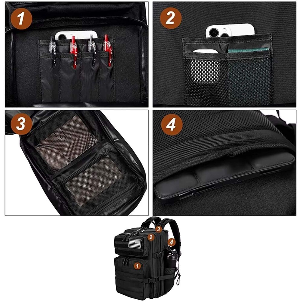 Mochila T&aacute;ctica 45l Alpha Negra Camuflaje Titanfit image number 3.0