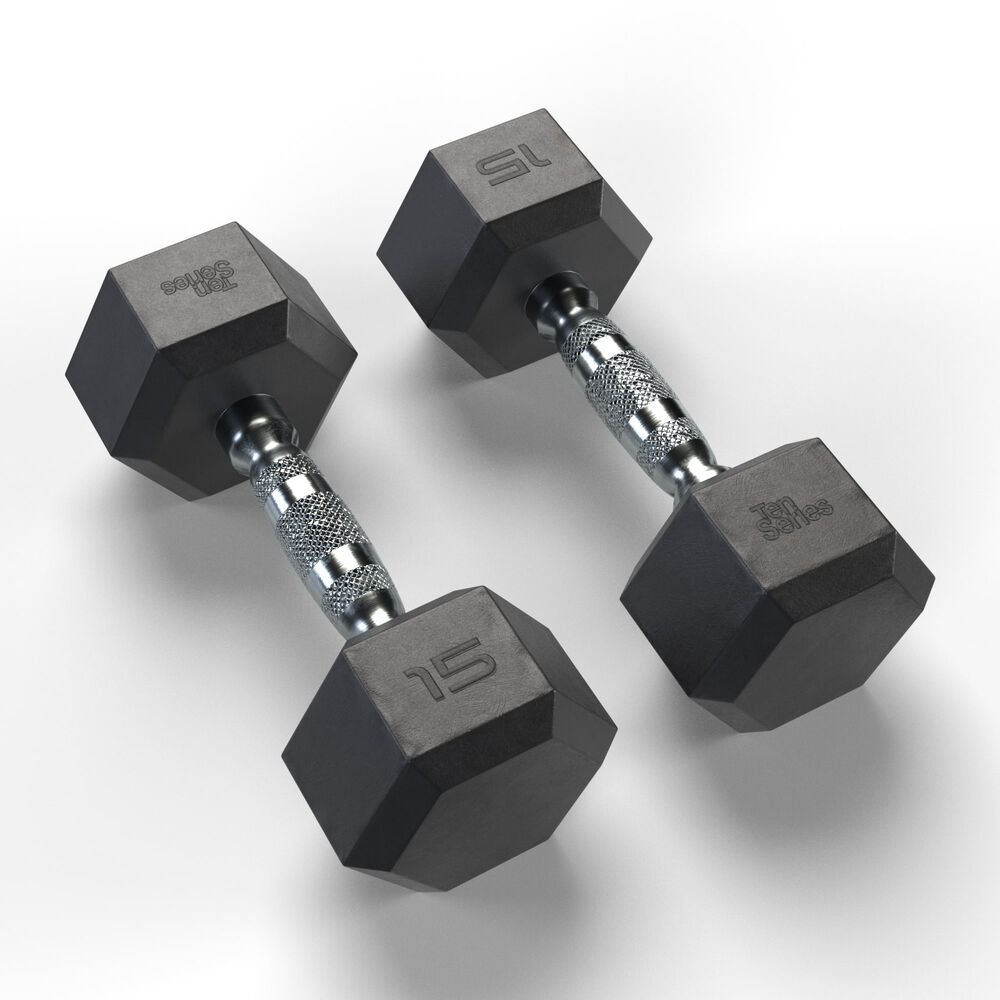 Mancuerna Hexagonal Recubierta En Caucho 15 Kg image number 4.0