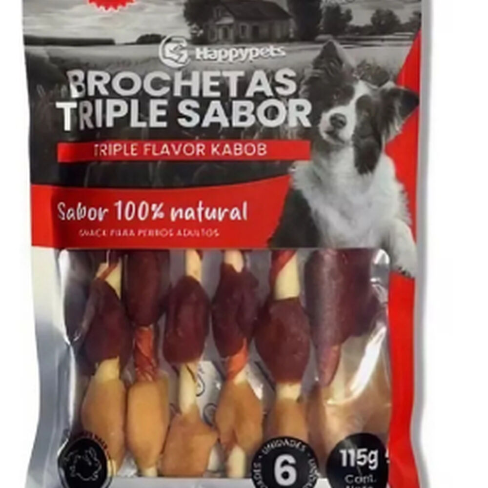 Brochetas Para Perros Triple Sabor 6 Unidades 115g image number 0.0