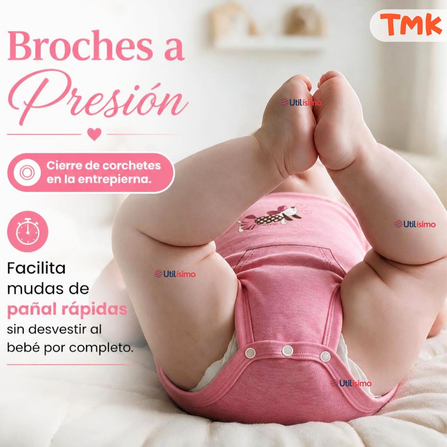 Pack 5 Bodys Manga Corta 100% Algod&oacute;n Tedmimak Ni&ntilde;a Sweet Girl image number 5.0