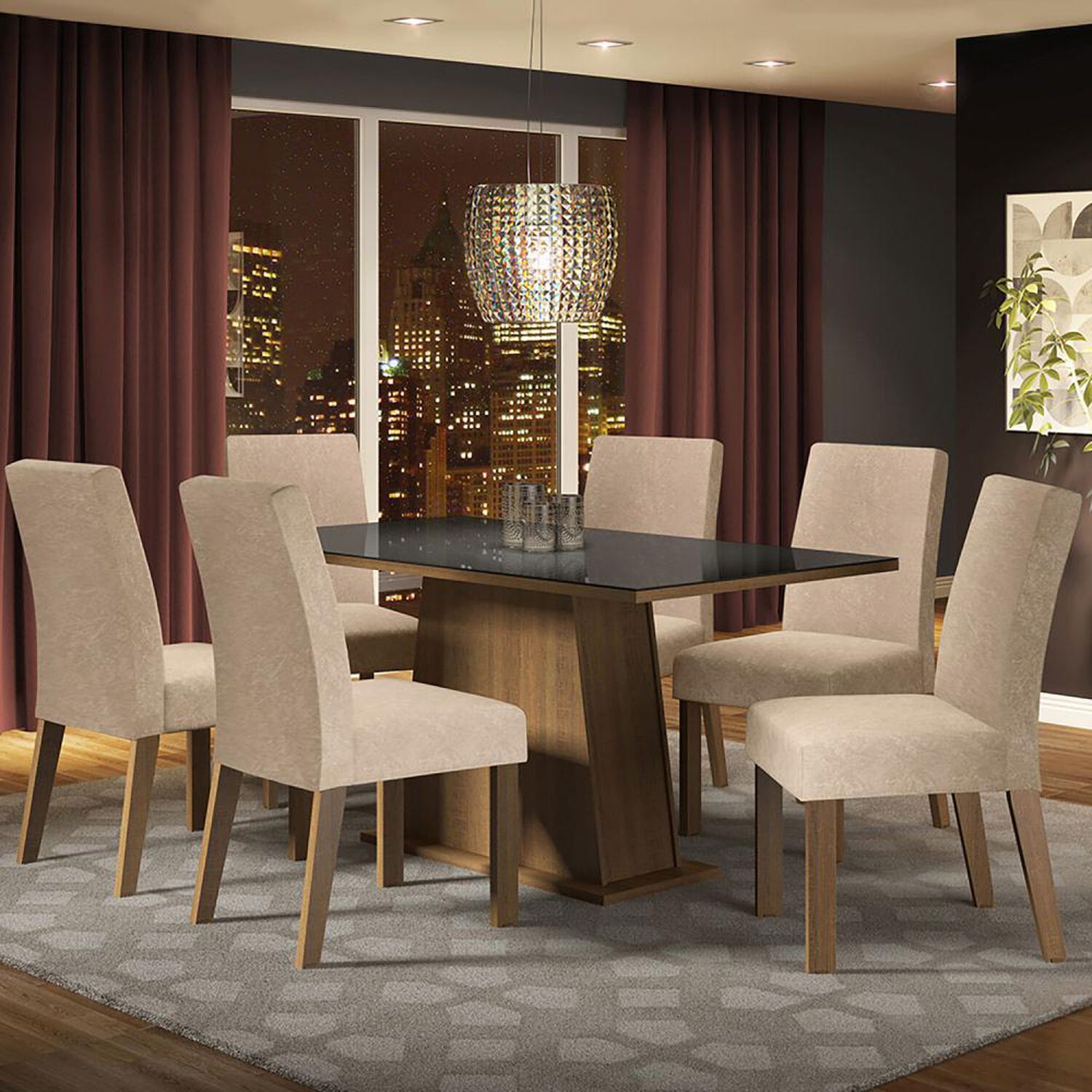 Juego De Comedor Vekkahome Gian / 6 Sillas image number 2.0