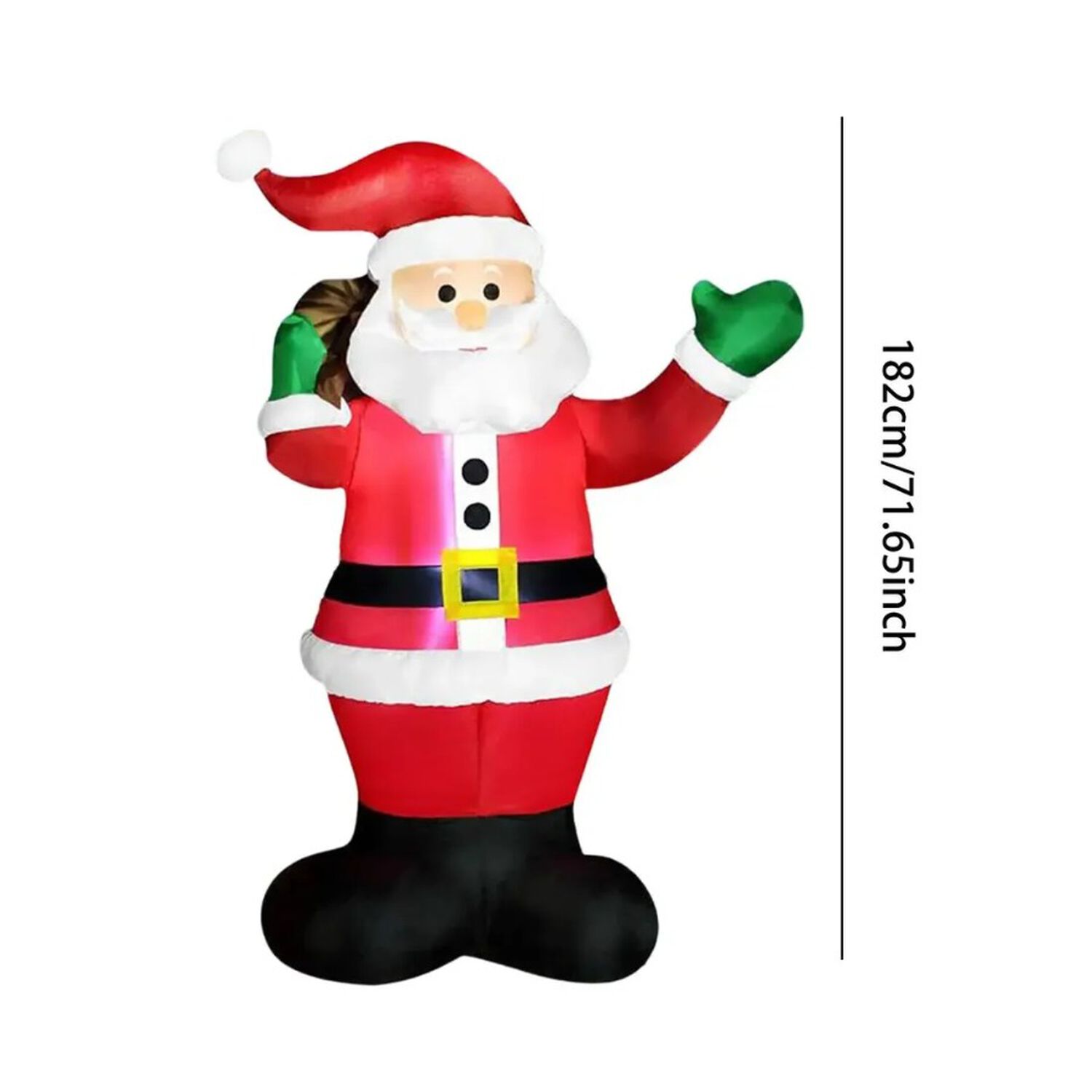 Papa Noel Inflable Gigante 1.82m Decoracion Navidad Exterior image number 4.0