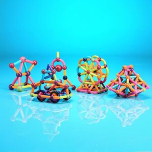 Set Juguetes Barras Imanes Did&aacute;cticos Magn&eacute;ticos 60 Piezas