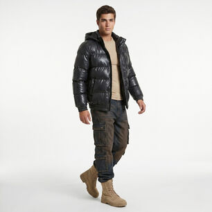 Chaqueta Parca Acolchada Impermeable Hombre