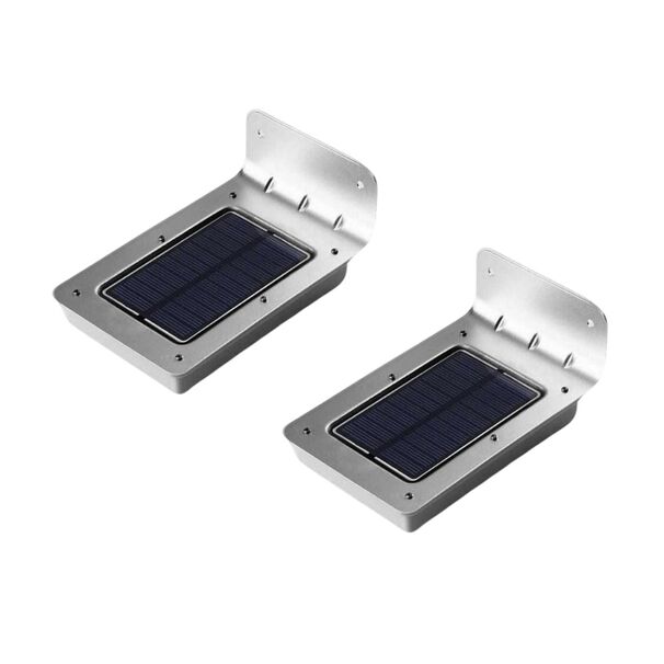 Pack 2 Aplique Luz Led Solar Con Sensor De Movimiento Contra Agua