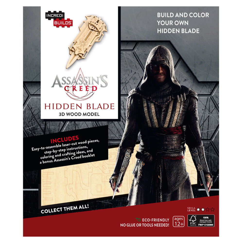 Assassin's Creed Hidden Blade Libro Y Modelo Armable Madera image number 0.0