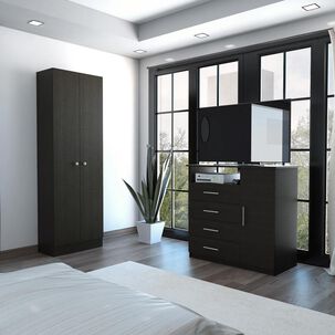 Combo Closet 2 Puertas + Comoda 4 Cajones 1 Puerta Dreams Wengue