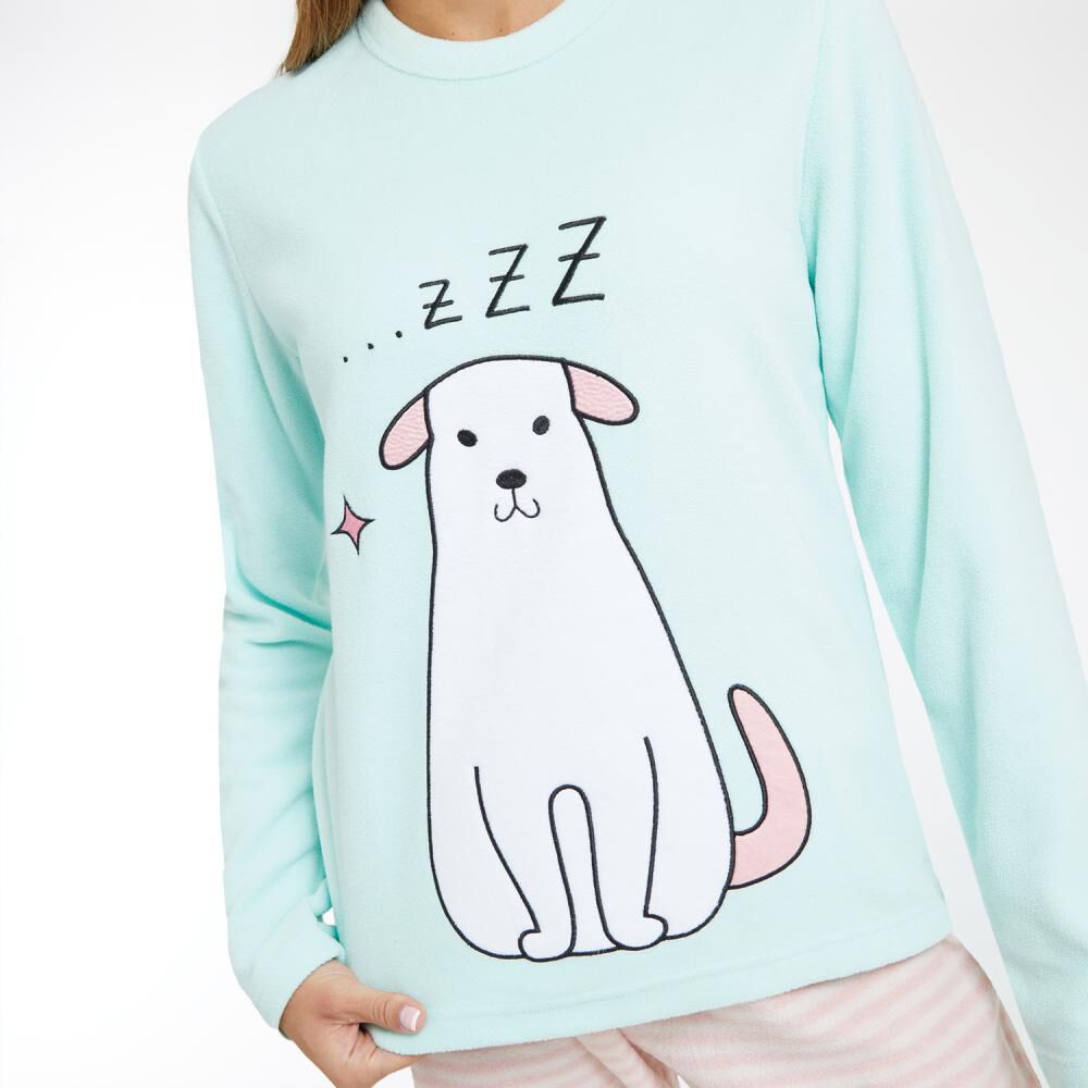 Polera De Pijama Polar Manga Larga Mujer Freedom image number 4.0